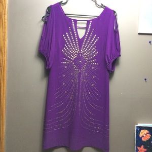 Purple dress with metallic sequins